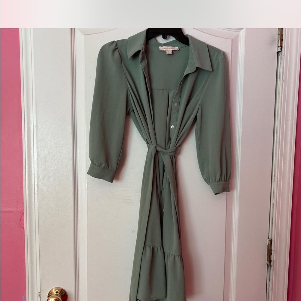 Monteau Sage Long Sleeve Dress
